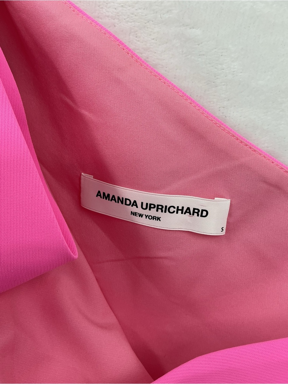 Amanda Uprichard Hot Pink One-Shoulder Top with Bow Detail 1018 - Picture 3 of 5